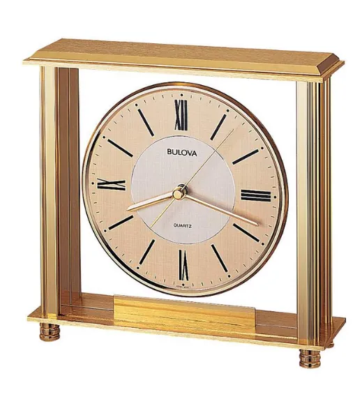 Bulova Grand Prix Brass Table Clock